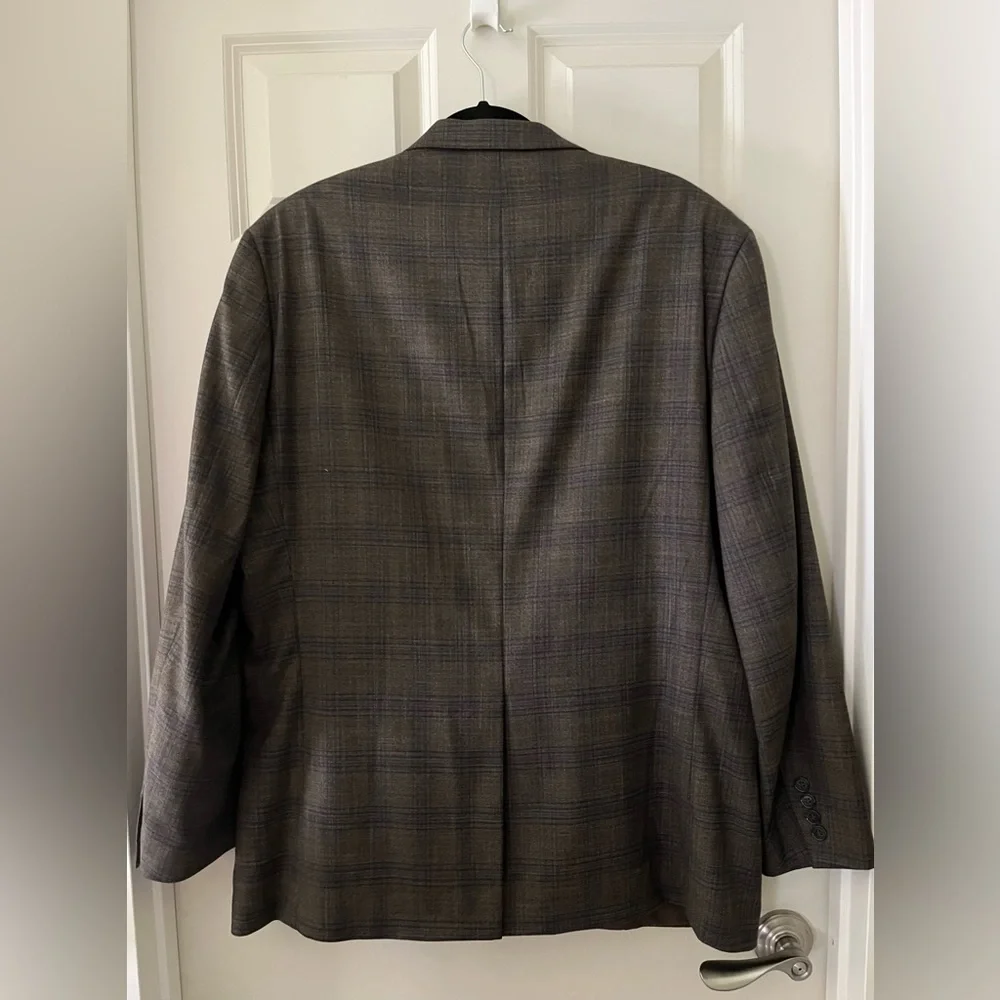 Men’s Ralph Lauren Blazer Suit Jacket Brown & Blue plaid Sports coat  Career 48L